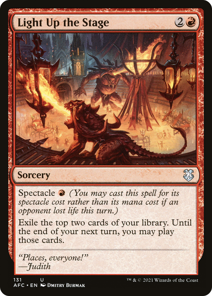 Light Up the Stage (AFC-131) - Forgotten Realms Commander - Premium MTG Single from Wizards of the Coast - Just $0.08! Shop now at Game Crave Tournament Store