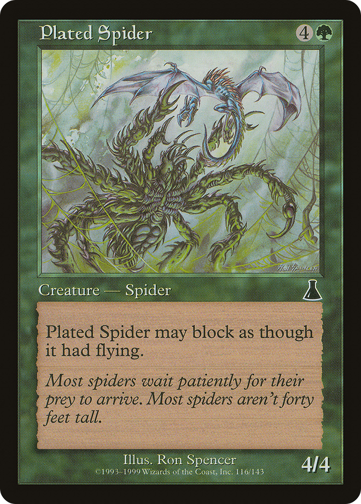 Plated Spider (UDS-116) - Urza's Destiny - Premium MTG Single from Wizards of the Coast - Just $0.08! Shop now at Game Crave Tournament Store