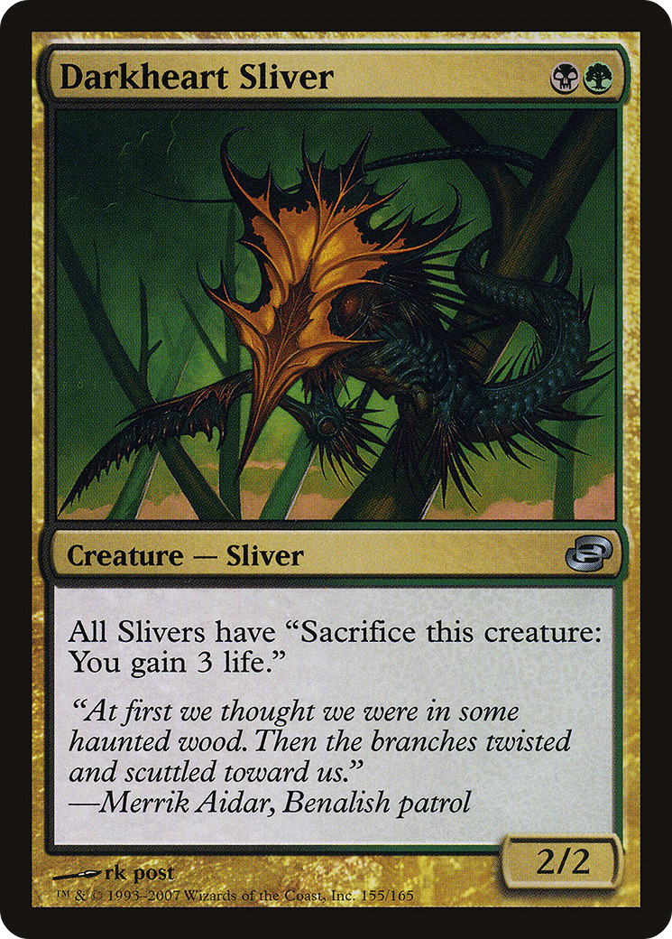 Darkheart Sliver (PLC-155) - Planar Chaos - Premium MTG Single from Wizards of the Coast - Just $0.31! Shop now at Game Crave Tournament Store