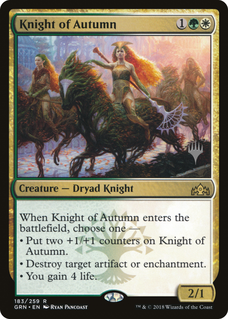 Knight of Autumn (PGRN-183P) - Guilds of Ravnica Promos Foil - Premium MTG Single from Wizards of the Coast - Just $2.45! Shop now at Game Crave Tournament Store