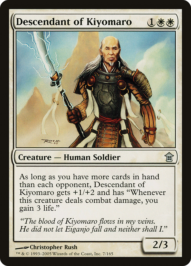 Descendant of Kiyomaro (SOK-007) - Saviors of Kamigawa - Premium MTG Single from Wizards of the Coast - Just $0.25! Shop now at Game Crave Tournament Store