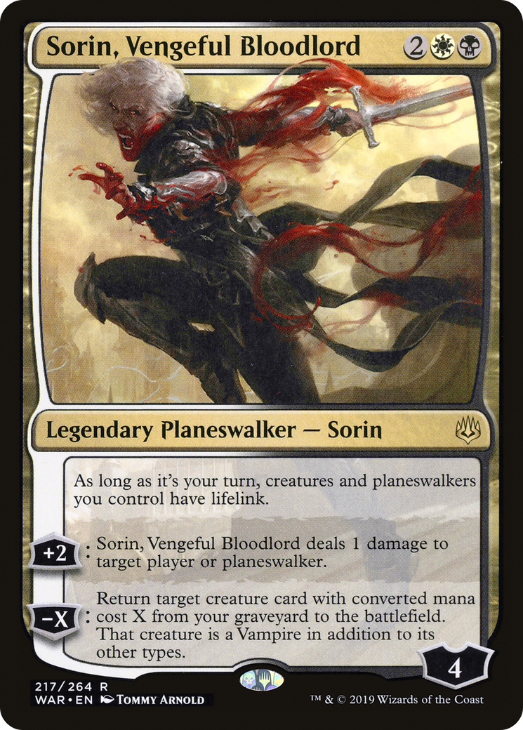 Sorin, Vengeful Bloodlord (WAR-217) - War of the Spark Foil - Premium MTG Single from Wizards of the Coast - Just $2! Shop now at Game Crave Tournament Store