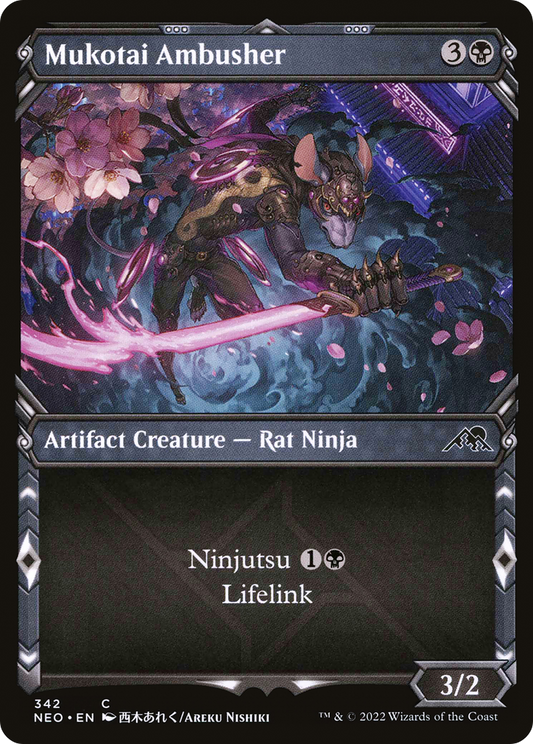 Mukotai Ambusher (NEO-342) - Kamigawa: Neon Dynasty: (Showcase) - Premium MTG Single from Wizards of the Coast - Just $0.08! Shop now at Game Crave Tournament Store