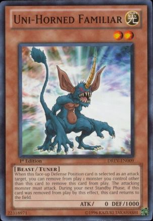 Uni-Horned Familiar (DREV-EN009) - Duelist Revolution 1st Edition - Premium Yugioh Single from Konami - Just $0.25! Shop now at Game Crave Tournament Store