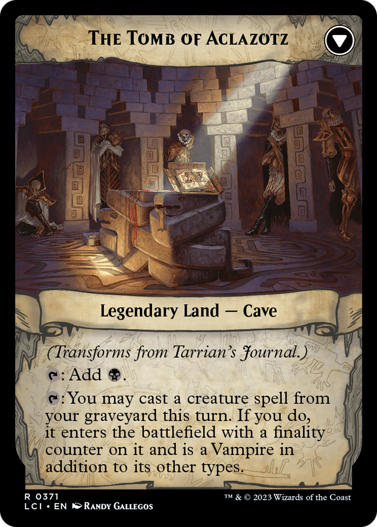 Tarrian's Journal // The Tomb of Aclazotz (LCI-371) - The Lost Caverns of Ixalan: (Extended Art) - Premium MTG Single from Wizards of the Coast - Just $0.08! Shop now at Game Crave Tournament Store