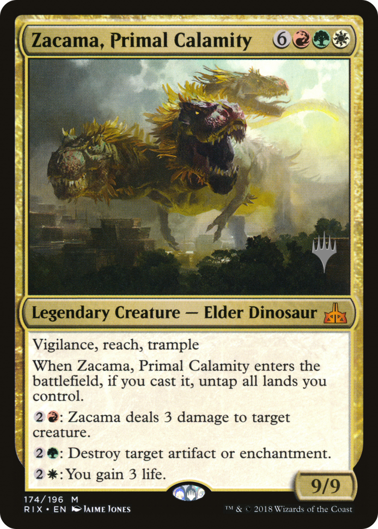 Zacama, Primal Calamity (PRIX-174P) - Rivals of Ixalan Promos - Premium MTG Single from Wizards of the Coast - Just $0.99! Shop now at Game Crave Tournament Store
