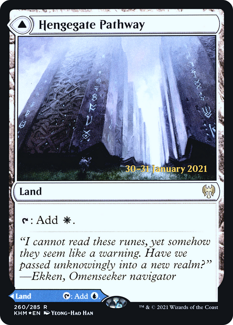 Hengegate Pathway // Mistgate Pathway (PKHM-260S) - Kaldheim Promos Foil - Premium MTG Single from Wizards of the Coast - Just $4.41! Shop now at Game Crave Tournament Store