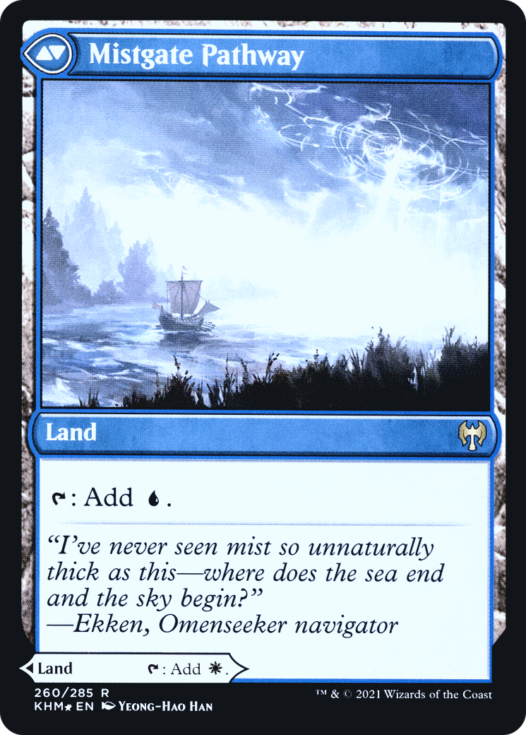 Hengegate Pathway // Mistgate Pathway (PKHM-260S) - Kaldheim Promos Foil - Premium MTG Single from Wizards of the Coast - Just $4.41! Shop now at Game Crave Tournament Store
