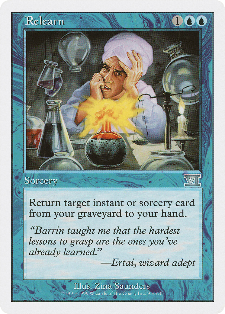 Relearn (6ED-093) - Classic Sixth Edition - Premium MTG Single from Wizards of the Coast - Just $0.08! Shop now at Game Crave Tournament Store