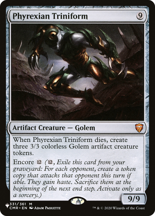 Phyrexian Triniform (PLIST-1008) - The List - Premium MTG Single from Wizards of the Coast - Just $0.23! Shop now at Game Crave Tournament Store