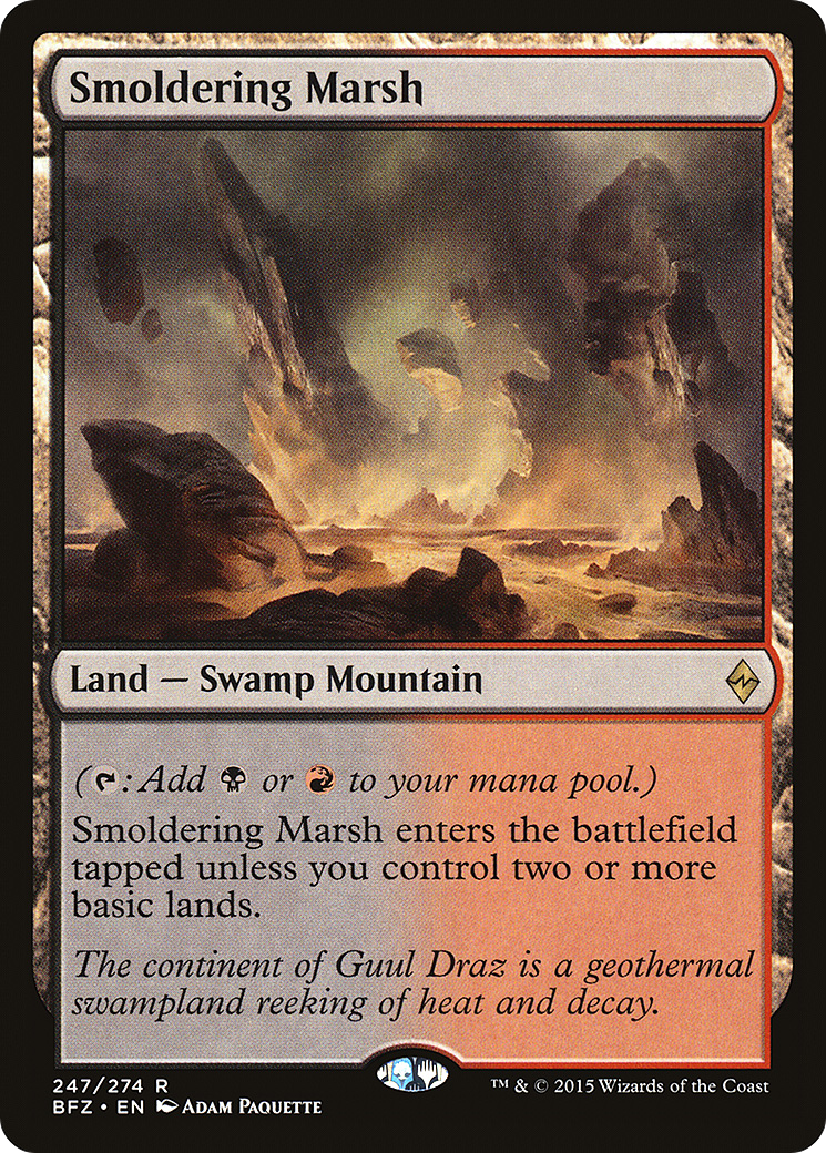Smoldering Marsh (BFZ-247) - Battle for Zendikar Foil - Premium MTG Single from Wizards of the Coast - Just $0.36! Shop now at Game Crave Tournament Store