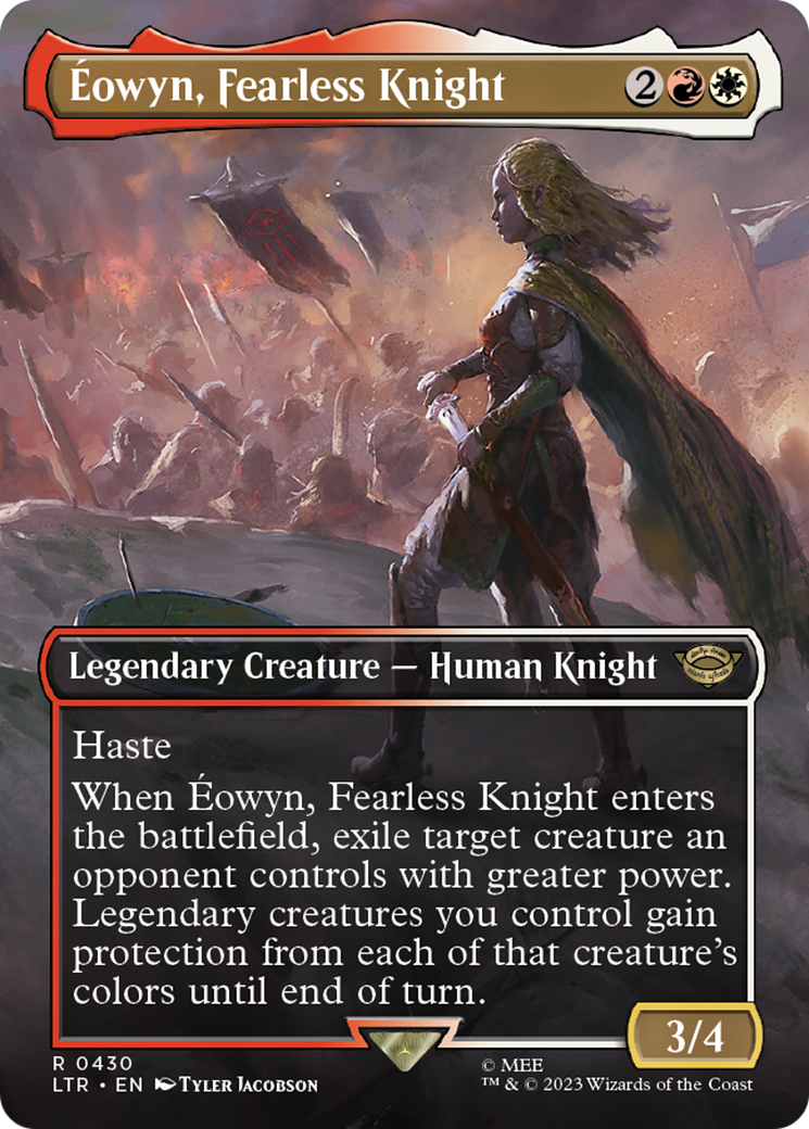 Éowyn, Fearless Knight (LTR-430) - The Lord of the Rings: Tales of Middle-earth (Borderless) Foil - Premium MTG Single from Wizards of the Coast - Just $0.22! Shop now at Game Crave Tournament Store