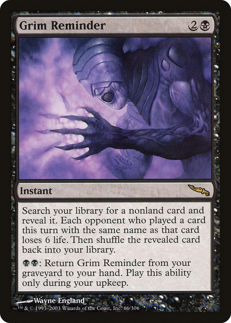 Grim Reminder (MRD-066) - Mirrodin Foil - Premium MTG Single from Wizards of the Coast - Just $0.69! Shop now at Game Crave Tournament Store