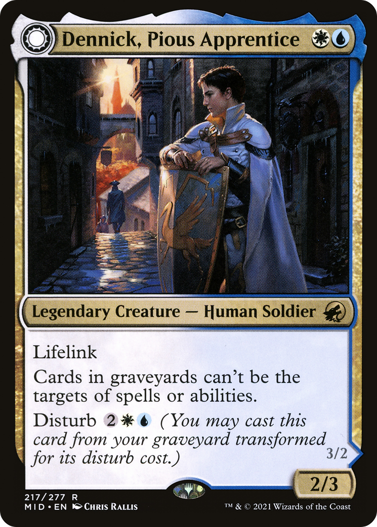 Dennick, Pious Apprentice // Dennick, Pious Apparition (MID-217) - Innistrad: Midnight Hunt: (Double Faced Transform) Foil - Premium MTG Single from Wizards of the Coast - Just $0.08! Shop now at Game Crave Tournament Store