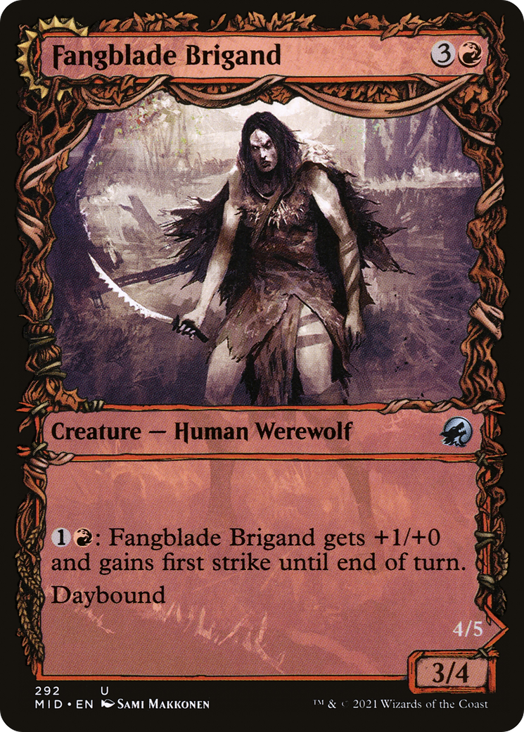 Fangblade Brigand // Fangblade Eviscerator (MID-292) - Innistrad: Midnight Hunt: (Showcase, Double Faced Transform) - Premium MTG Single from Wizards of the Coast - Just $0.08! Shop now at Game Crave Tournament Store