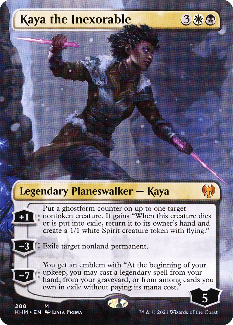 Kaya the Inexorable (KHM-288) - Kaldheim (Borderless) - Premium MTG Single from Wizards of the Coast - Just $0.72! Shop now at Game Crave Tournament Store