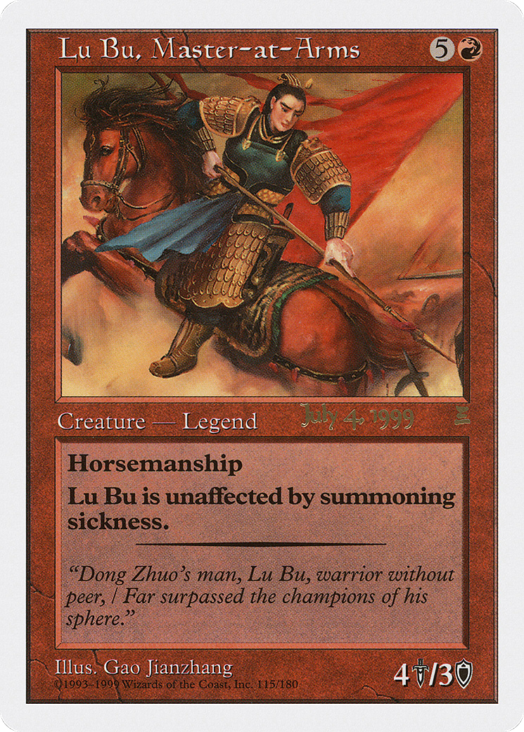 Lu Bu, Master-at-Arms (PPTK-115B) - Portal: Three Kingdoms Promos - Premium MTG Single from Wizards of the Coast - Just $9.96! Shop now at Game Crave Tournament Store