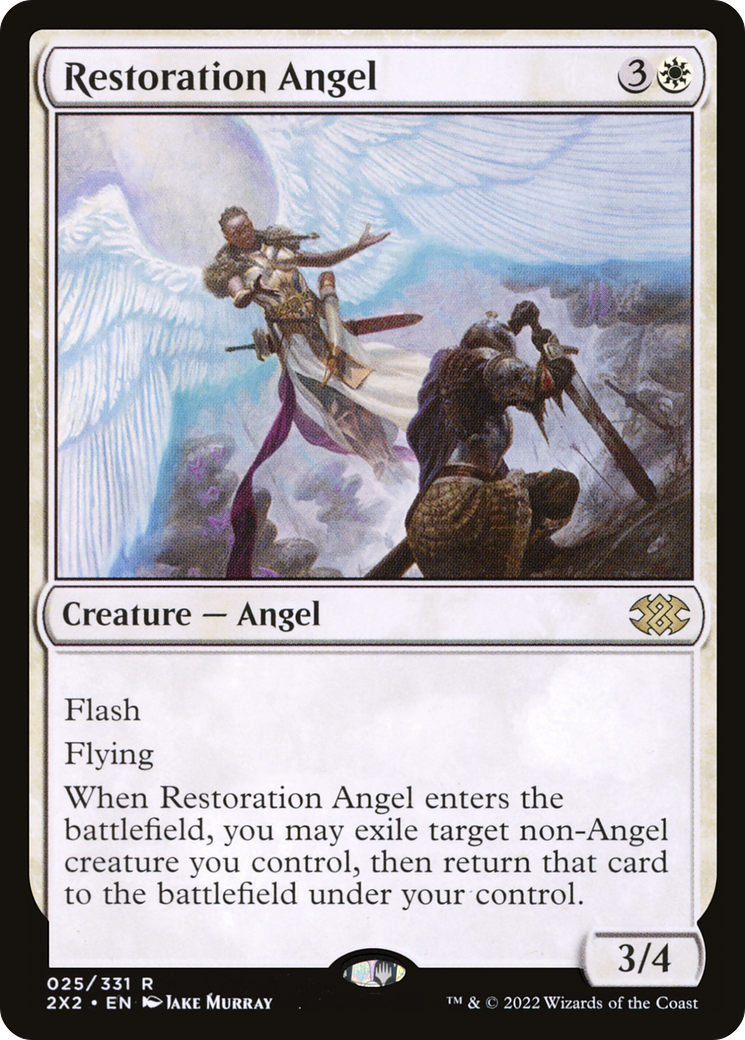Restoration Angel (2X2-025) - Double Masters 2022 Foil - Premium MTG Single from Wizards of the Coast - Just $0.27! Shop now at Game Crave Tournament Store