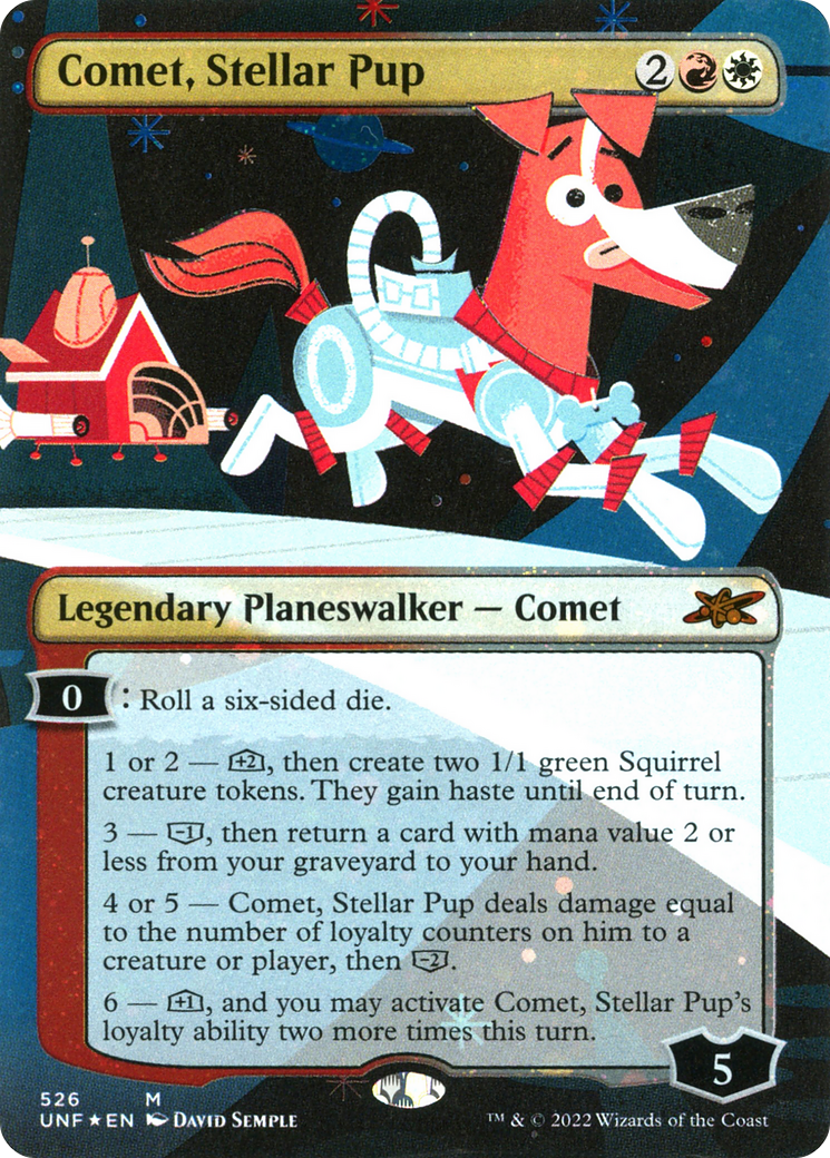 Comet, Stellar Pup (UNF-526) - Unfinity (Borderless) Foil - Premium MTG Single from Wizards of the Coast - Just $2! Shop now at Game Crave Tournament Store