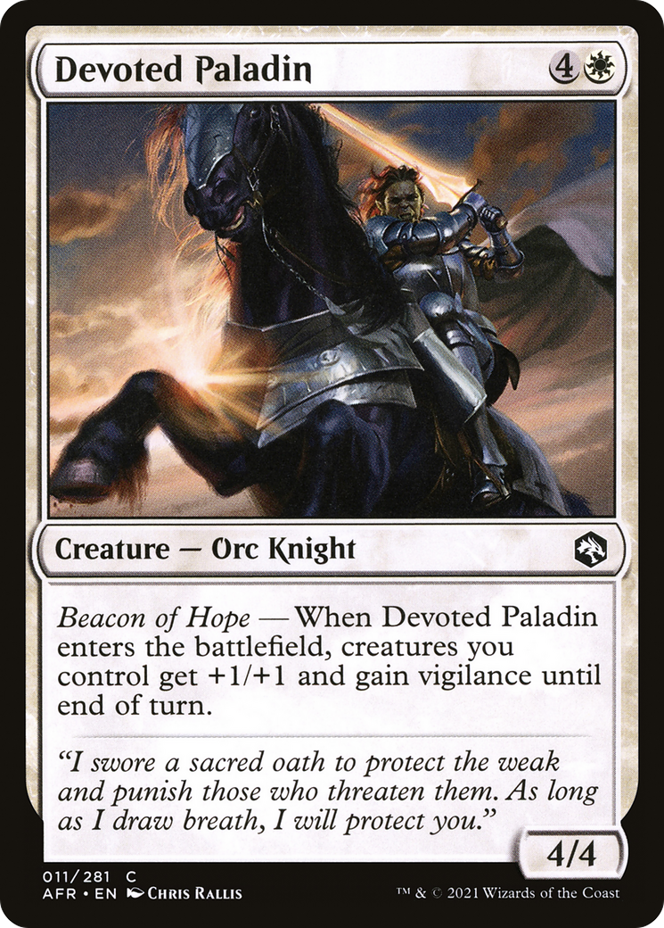 Devoted Paladin (AFR-011) - Adventures in the Forgotten Realms - Premium MTG Single from Wizards of the Coast - Just $0.08! Shop now at Game Crave Tournament Store