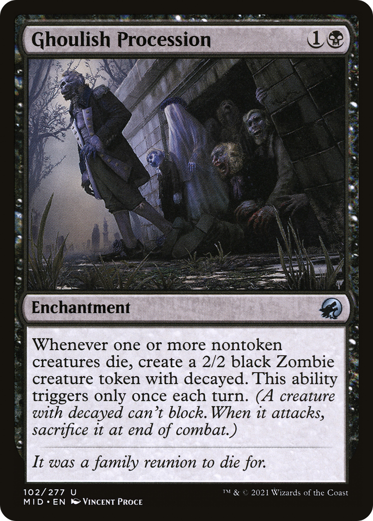Ghoulish Procession (MID-102) - Innistrad: Midnight Hunt - Premium MTG Single from Wizards of the Coast - Just $0.08! Shop now at Game Crave Tournament Store