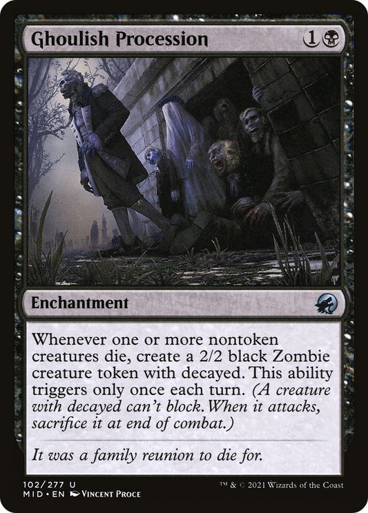 Ghoulish Procession (MID-102) - Innistrad: Midnight Hunt - Premium MTG Single from Wizards of the Coast - Just $0.08! Shop now at Game Crave Tournament Store