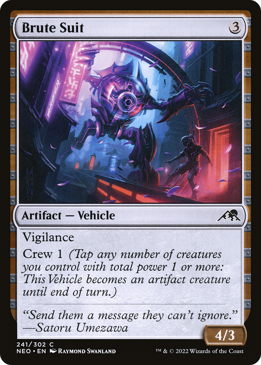 Brute Suit (NEO-241) - Kamigawa: Neon Dynasty - Premium MTG Single from Wizards of the Coast - Just $0.25! Shop now at Game Crave Tournament Store