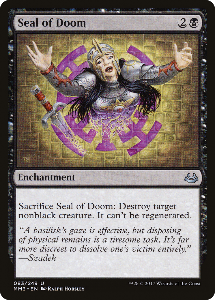 Seal of Doom (MM3-083) - Modern Masters 2017 Foil - Premium MTG Single from Wizards of the Coast - Just $0.19! Shop now at Game Crave Tournament Store