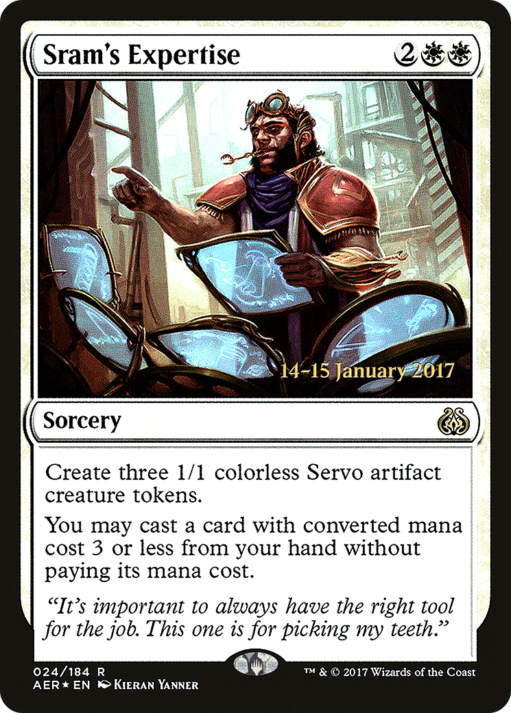 Sram's Expertise (PAER-24S) - Aether Revolt Promos Foil - Premium MTG Single from Wizards of the Coast - Just $0.40! Shop now at Game Crave Tournament Store