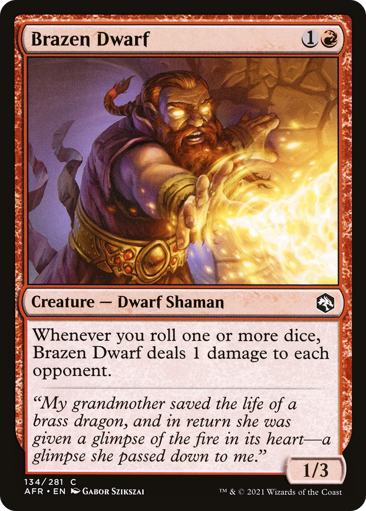 Brazen Dwarf (AFR-134) - Adventures in the Forgotten Realms - Premium MTG Single from Wizards of the Coast - Just $0.08! Shop now at Game Crave Tournament Store