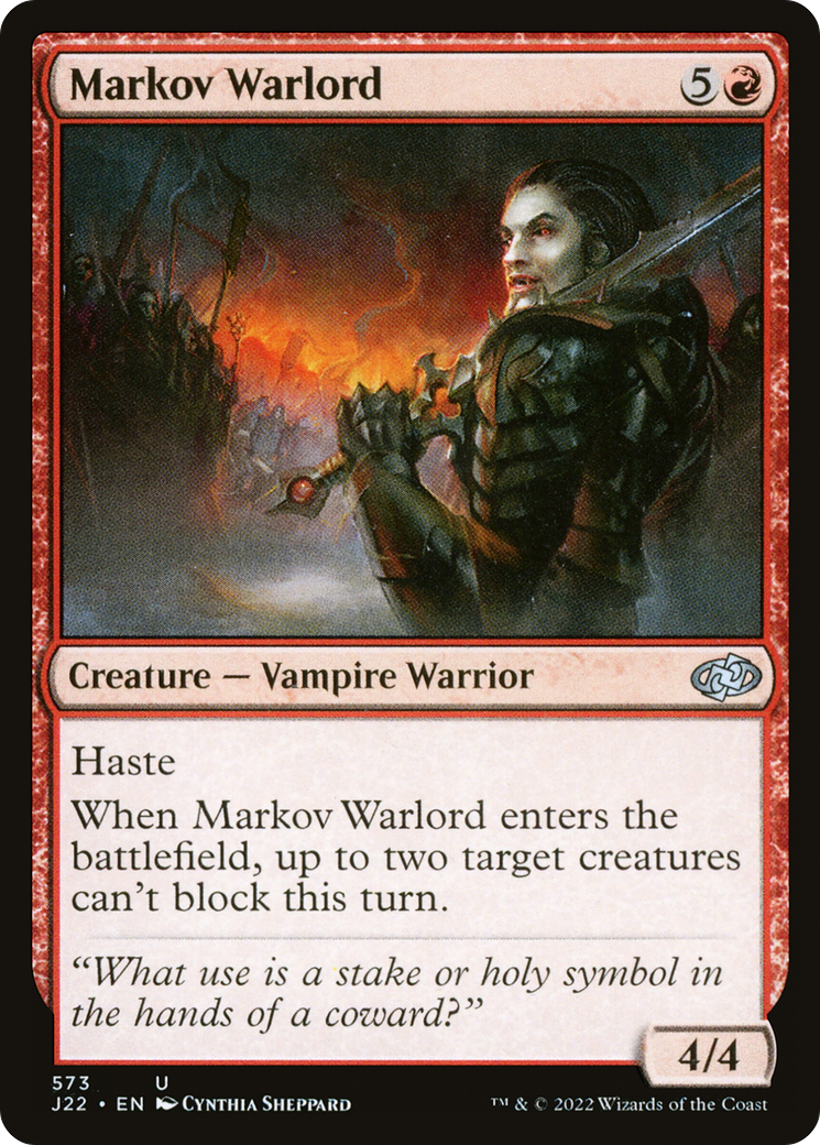 Markov Warlord (J22-573) - Jumpstart 2022 - Premium MTG Single from Wizards of the Coast - Just $0.25! Shop now at Game Crave Tournament Store