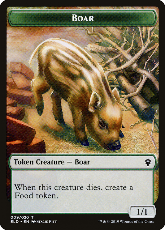 Boar (TELD-009) - Throne of Eldraine Tokens - Premium MTG Single from Wizards of the Coast - Just $0! Shop now at Game Crave Tournament Store