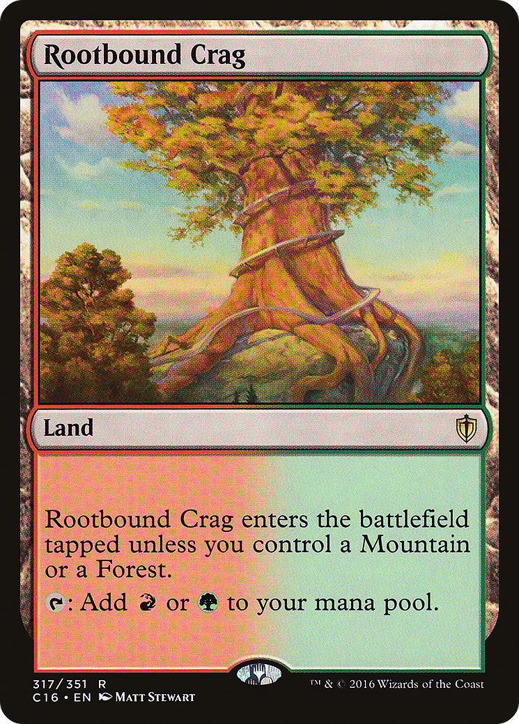 Rootbound Crag (C16-317) - Commander 2016 - Premium MTG Single from Wizards of the Coast - Just $0.42! Shop now at Game Crave Tournament Store