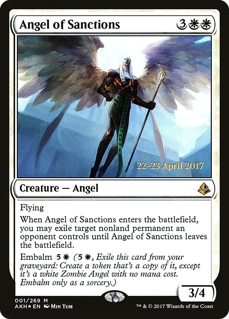 Angel of Sanctions (PAKH-01S) - Amonkhet Promos Foil - Premium MTG Single from Wizards of the Coast - Just $0.47! Shop now at Game Crave Tournament Store