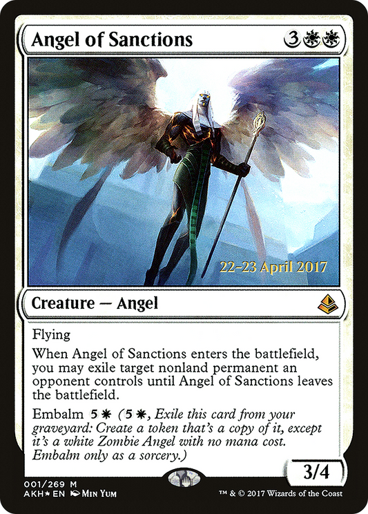Angel of Sanctions (PAKH-01S) - Amonkhet Promos Foil - Premium MTG Single from Wizards of the Coast - Just $0.47! Shop now at Game Crave Tournament Store