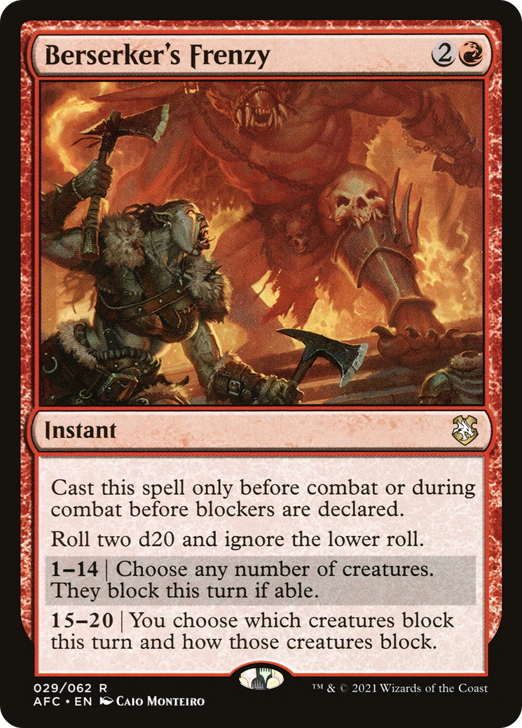 Berserker's Frenzy (AFC-029) - Forgotten Realms Commander - Premium MTG Single from Wizards of the Coast - Just $0.40! Shop now at Game Crave Tournament Store