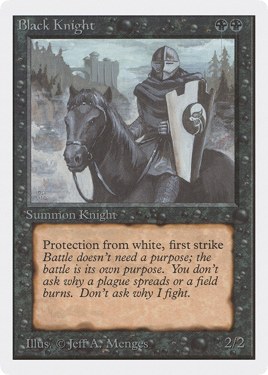 Black Knight (2ED-095) - Unlimited Edition - Premium MTG Single from Wizards of the Coast - Just $2.82! Shop now at Game Crave Tournament Store