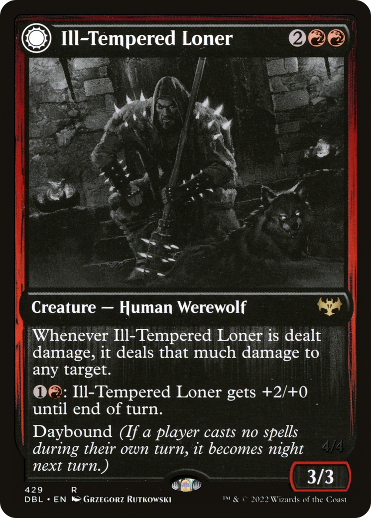 Ill-Tempered Loner // Howlpack Avenger (DBL-429) - Innistrad: Double Feature: (Double Faced Transform) Foil - Premium MTG Single from Wizards of the Coast - Just $1! Shop now at Game Crave Tournament Store