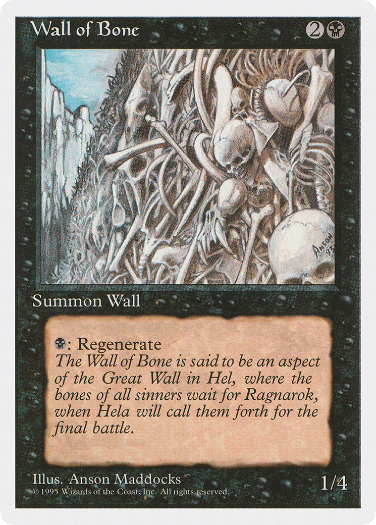 Wall of Bone (4ED-168) - Fourth Edition - Premium MTG Single from Wizards of the Coast - Just $0.08! Shop now at Game Crave Tournament Store
