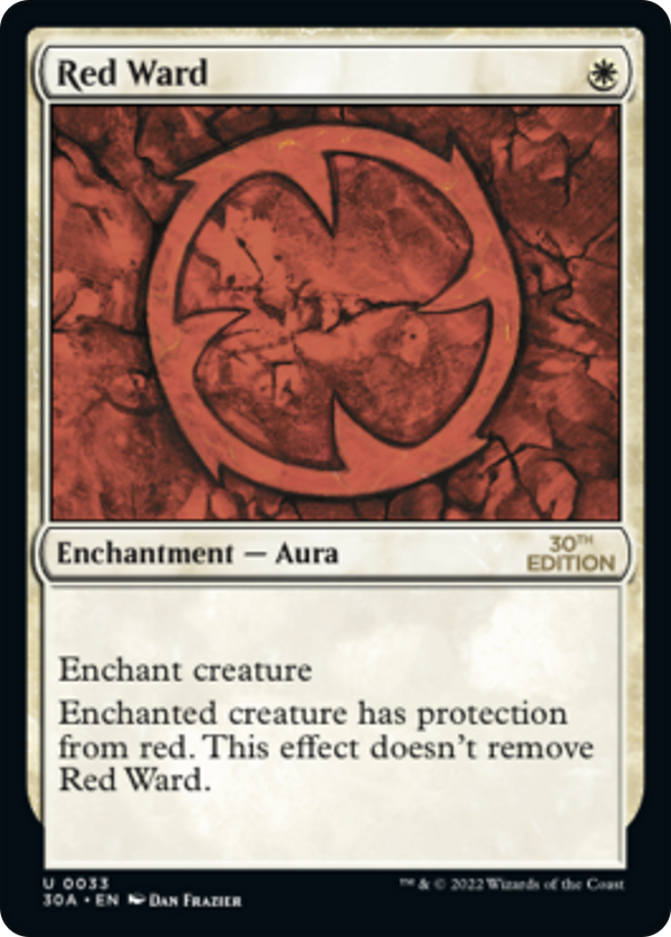 Red Ward (30A-033) - 30th Anniversary Edition - Premium MTG Single from Wizards of the Coast - Just $1.50! Shop now at Game Crave Tournament Store