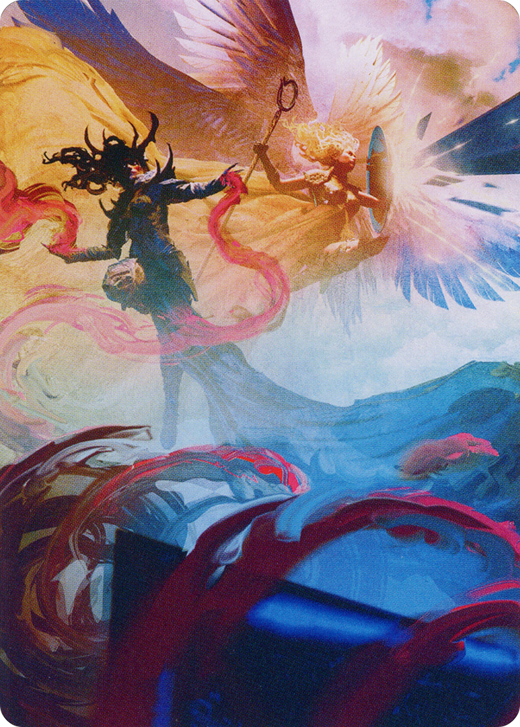 Drana and Linvala // Drana and Linvala (AMOM-058) - March of the Machine Art Series (Borderless) Foil - Premium MTG Single from Wizards of the Coast - Just $0! Shop now at Game Crave Tournament Store