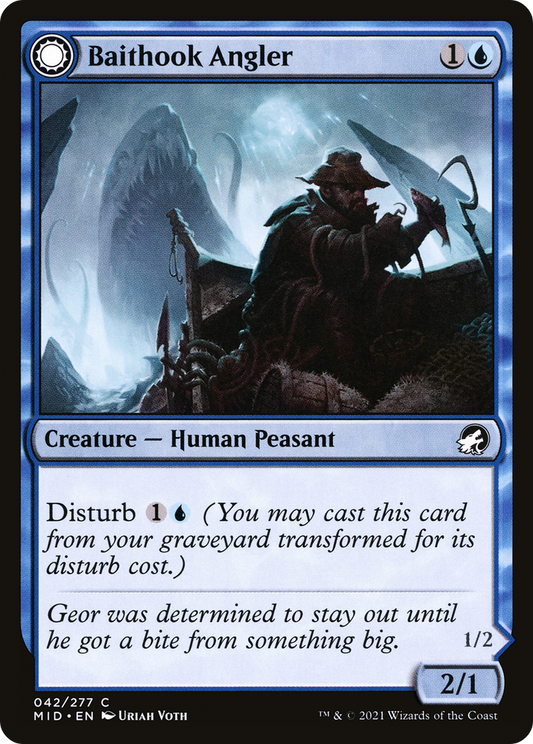 Baithook Angler // Hook-Haunt Drifter (MID-042) - Innistrad: Midnight Hunt: (Double Faced Transform) - Premium MTG Single from Wizards of the Coast - Just $0.08! Shop now at Game Crave Tournament Store