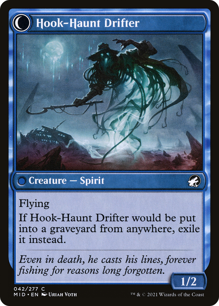 Baithook Angler // Hook-Haunt Drifter (MID-042) - Innistrad: Midnight Hunt: (Double Faced Transform) Foil - Premium MTG Single from Wizards of the Coast - Just $0.08! Shop now at Game Crave Tournament Store