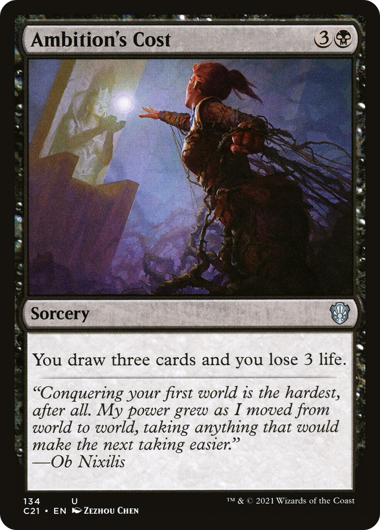 Ambition's Cost (C21-134) - Commander 2021 - Premium MTG Single from Wizards of the Coast - Just $0.08! Shop now at Game Crave Tournament Store