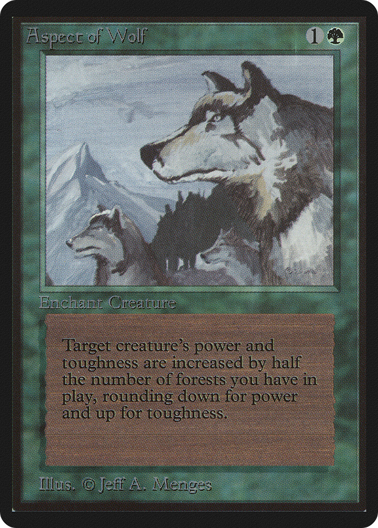 Aspect of Wolf (LEB-185) - Limited Edition Beta - Premium MTG Single from Wizards of the Coast - Just $38.40! Shop now at Game Crave Tournament Store