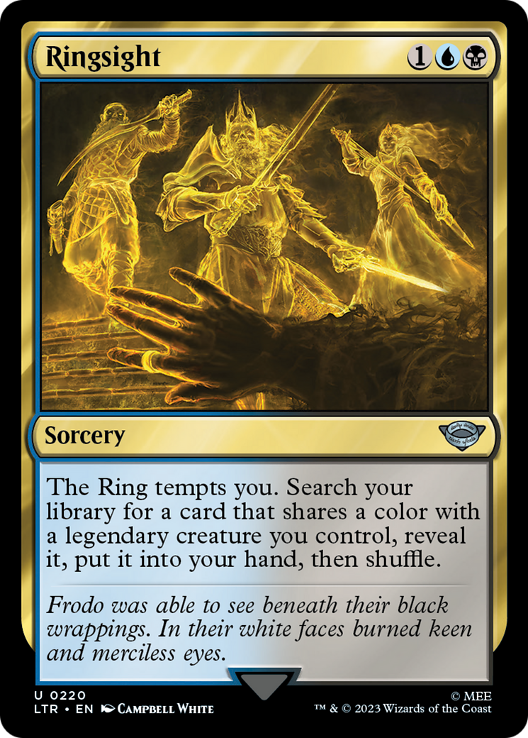 Ringsight (LTR-220) - The Lord of the Rings: Tales of Middle-earth Foil - Premium MTG Single from Wizards of the Coast - Just $0.08! Shop now at Game Crave Tournament Store