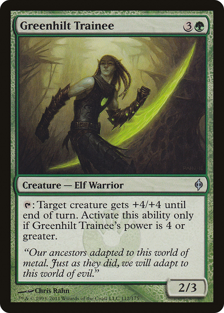 Greenhilt Trainee (NPH-112) - New Phyrexia - Premium MTG Single from Wizards of the Coast - Just $0.08! Shop now at Game Crave Tournament Store