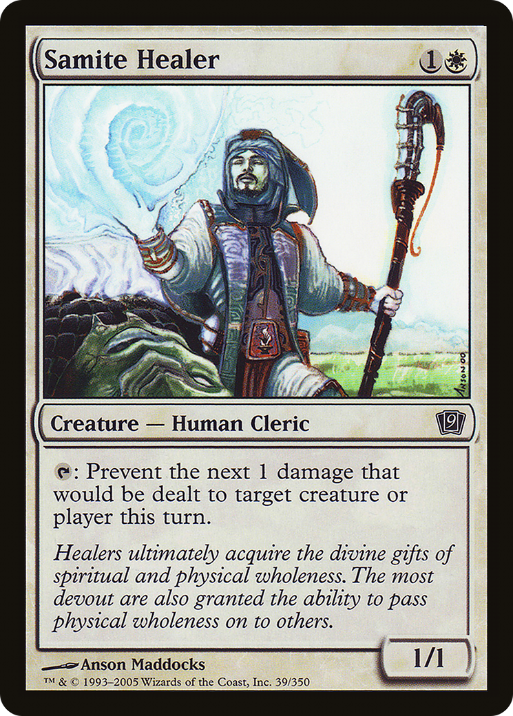 Samite Healer (9ED-39★) - Ninth Edition Foil - Premium MTG Single from Wizards of the Coast - Just $0.08! Shop now at Game Crave Tournament Store