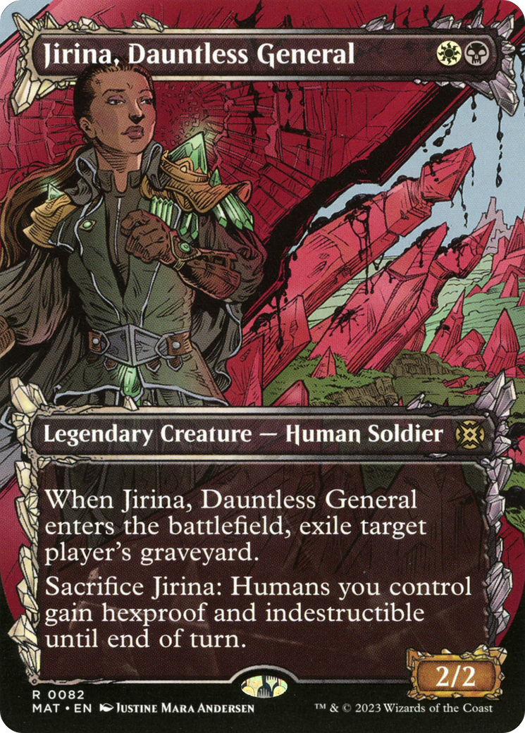 Jirina, Dauntless General (MAT-082) - March of the Machine: The Aftermath: (Showcase) (Borderless) Foil - Premium MTG Single from Wizards of the Coast - Just $0.10! Shop now at Game Crave Tournament Store