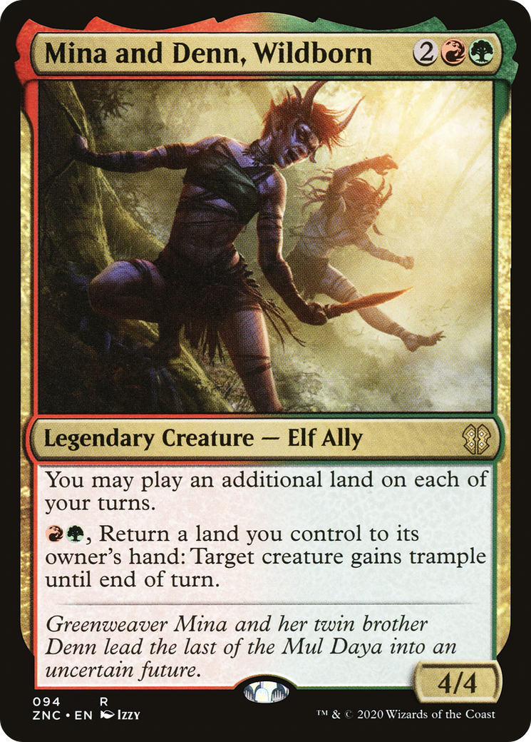 Mina and Denn, Wildborn (ZNC-094) - Zendikar Rising Commander - Premium MTG Single from Wizards of the Coast - Just $0.19! Shop now at Game Crave Tournament Store